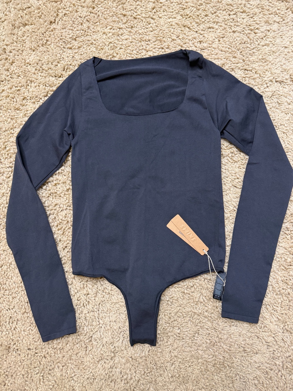 SKIMS black Long-Sleeve scoop-Neck Bodysuit